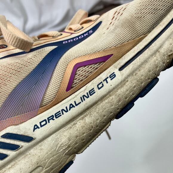 Brooks | Adrenaline GTS Running Shoe Sneaker Blush Pink Navy Womens 11.5 - Picture 5 of 8